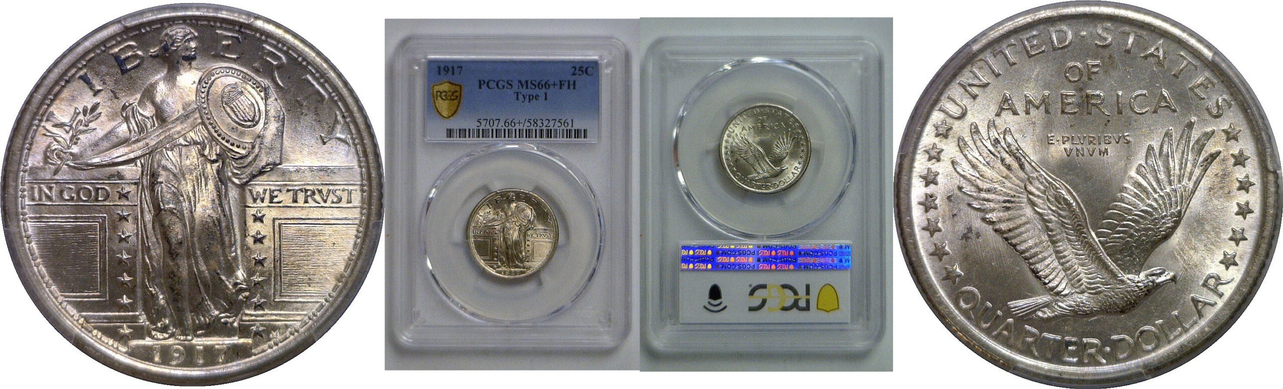 1917 T-1   Standing Liberty Quarter   PCGS MS-66+ FH