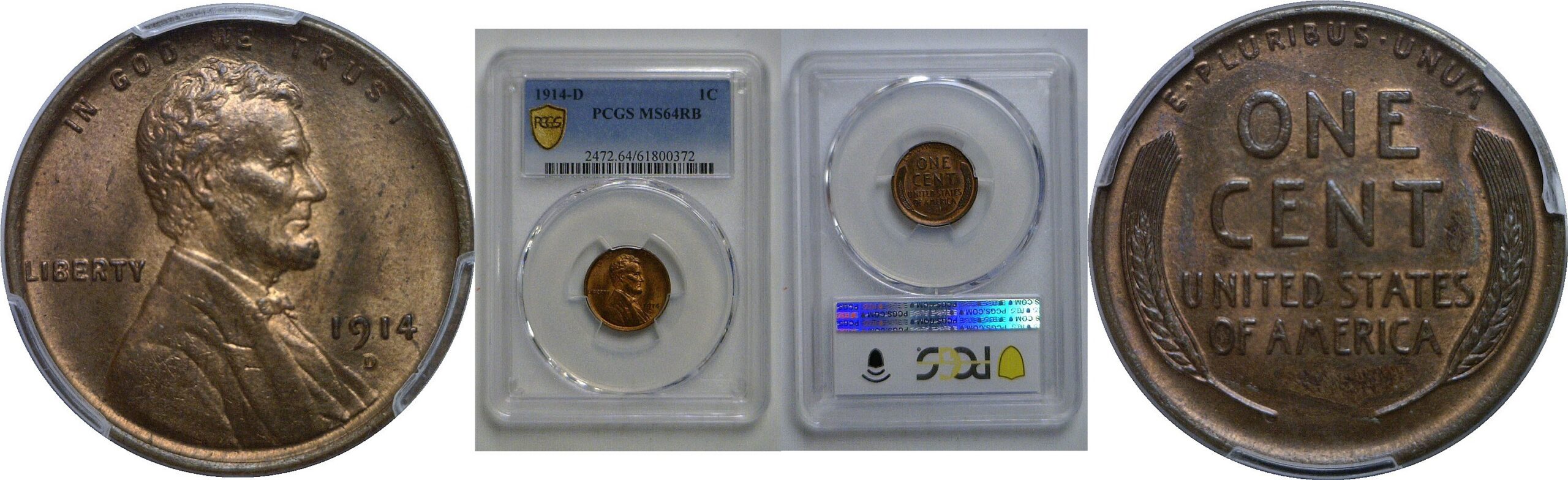 1914-D Lincoln Cent   PCGS MS-64 RB