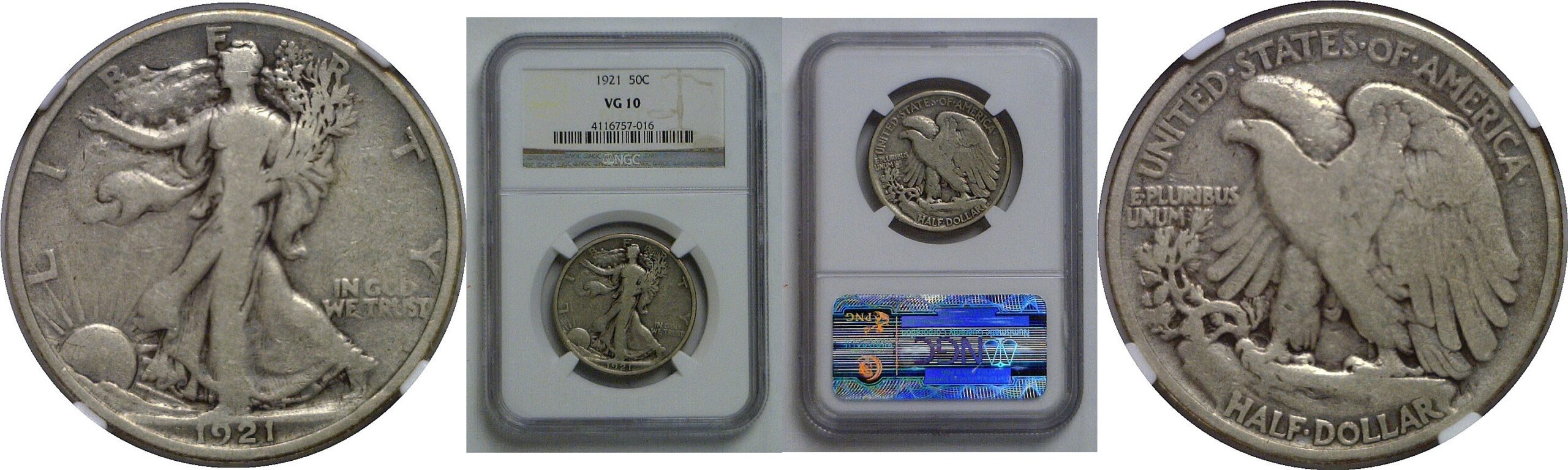 1921  Walking Liberty Half Dollar   NGC VG-10