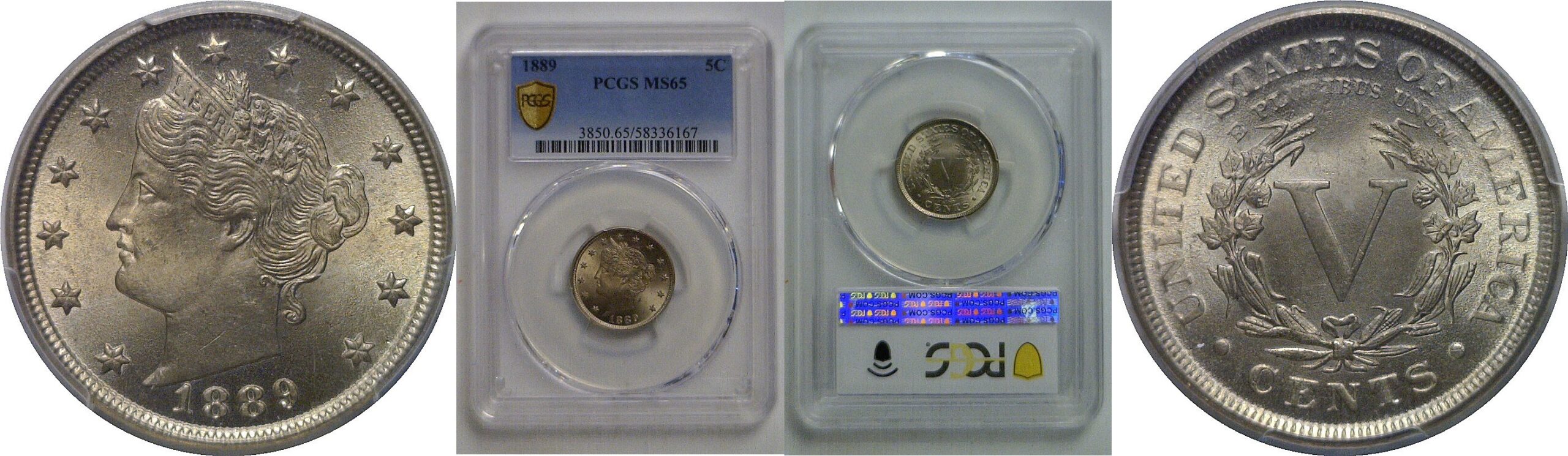 1889 Liberty Nickel   PCGS MS-65