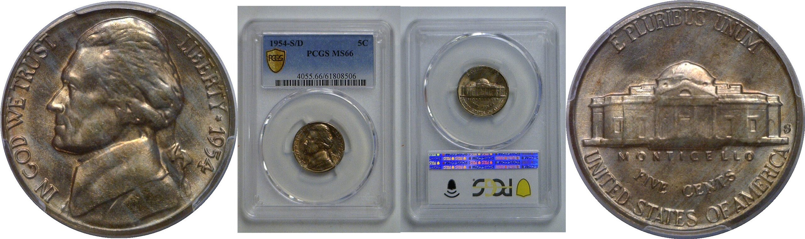 1954-S/D  Jefferson Nickel   PCGS MS-66