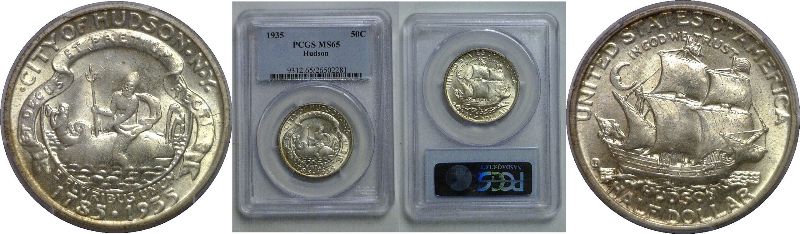 1935 Hudson Commemorative Half Dollar   PCGS MS-65