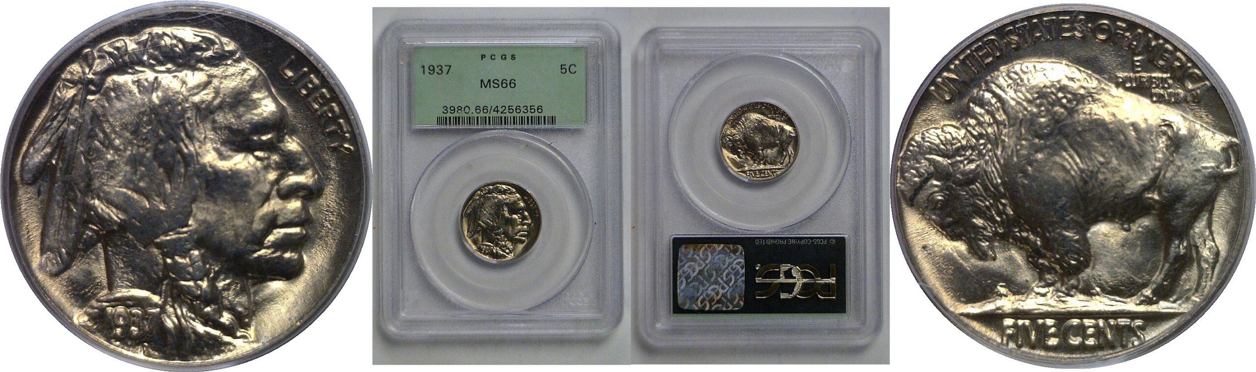 1937 Buffalo Nickel   PCGS MS-66