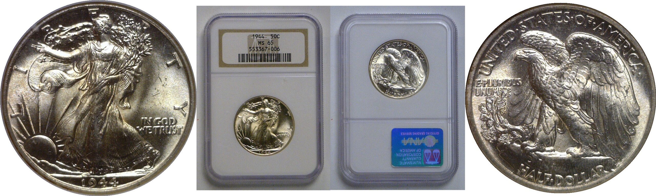 1944 Walking Liberty Half Dollar   NGC MS-65