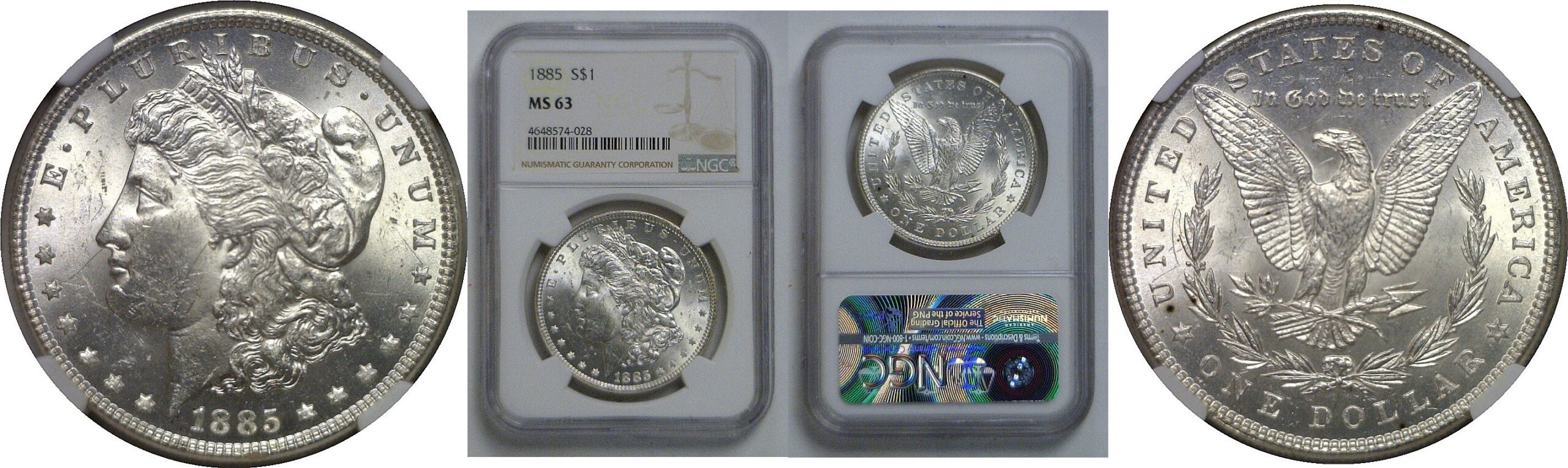1885  Morgan Dollar   NGC MS-63