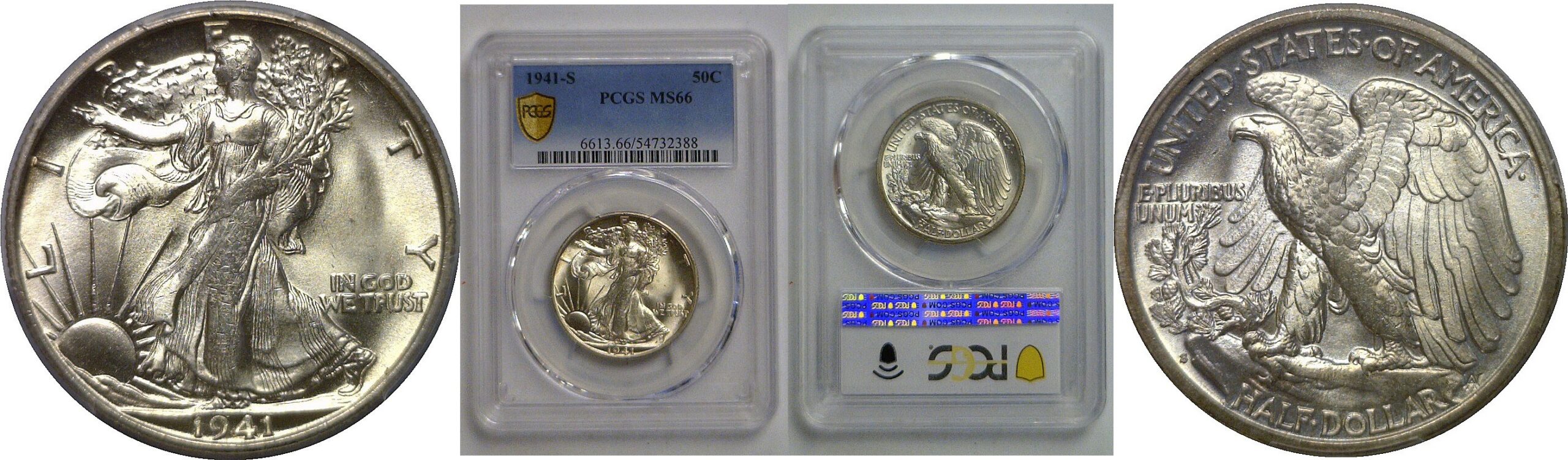 1941-S Walking Liberty Half Dollar   PCGS MS-66