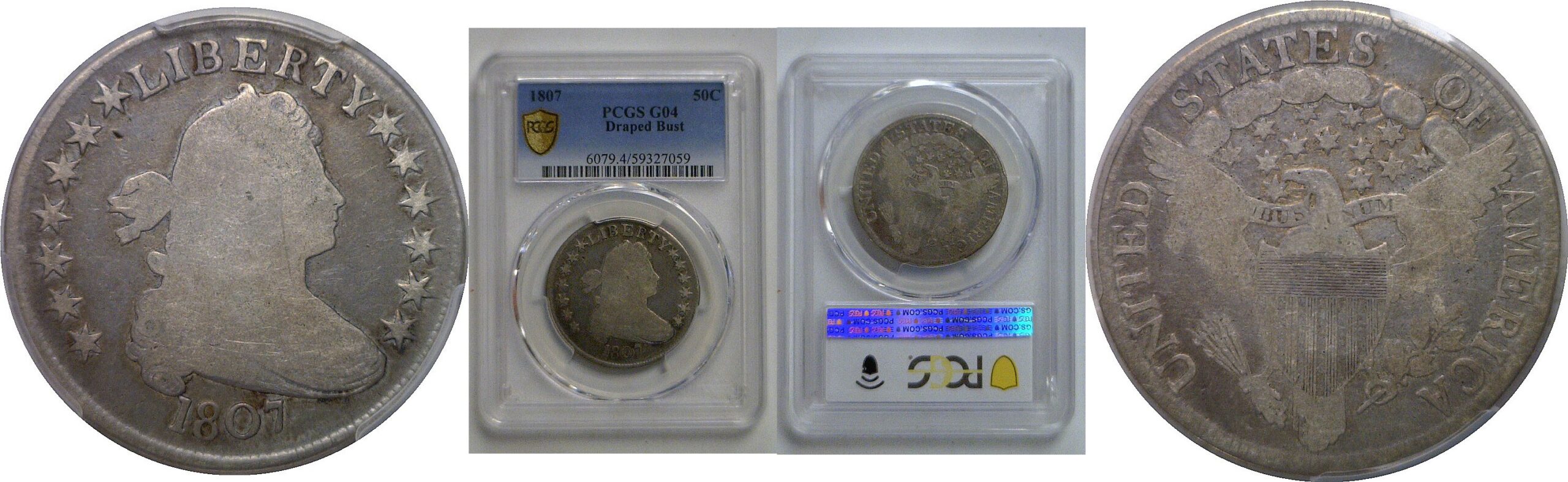 1807 Draped Bust Half Dollar   PCGS G-4