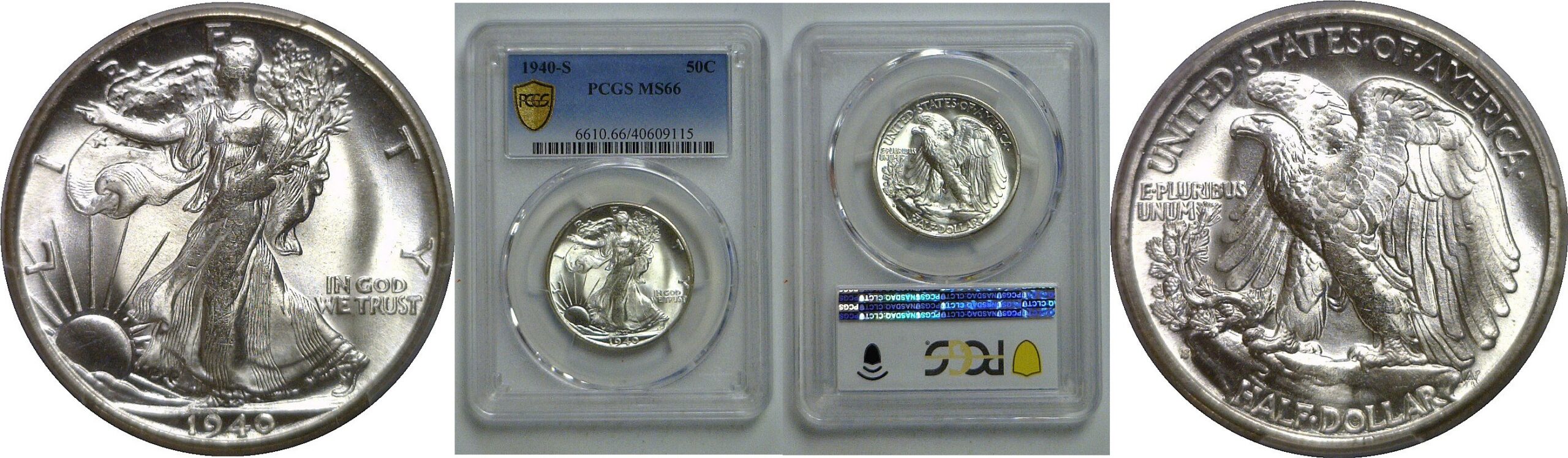 1940-S Walking Liberty Half Dollar   PCGS MS-66