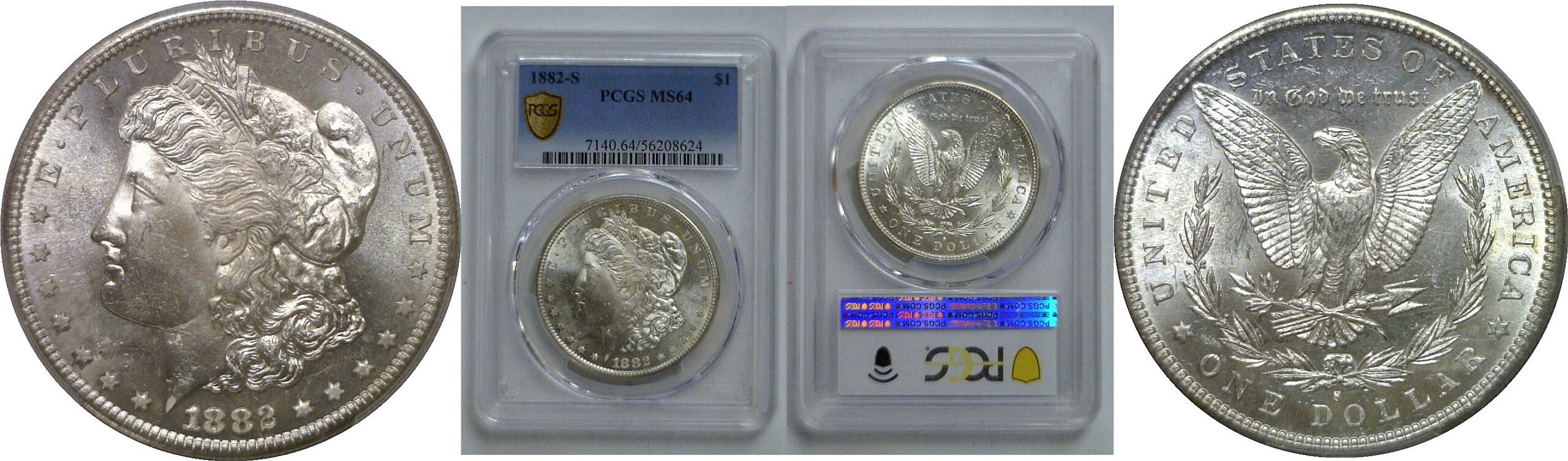 1882-S Morgan Dollar   PCGS MS-64