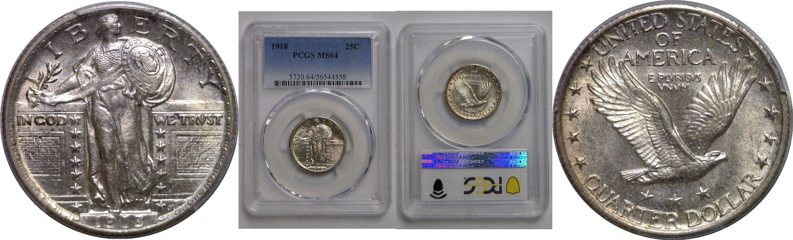 1918 Standing Liberty Quarter   PCGS MS-64