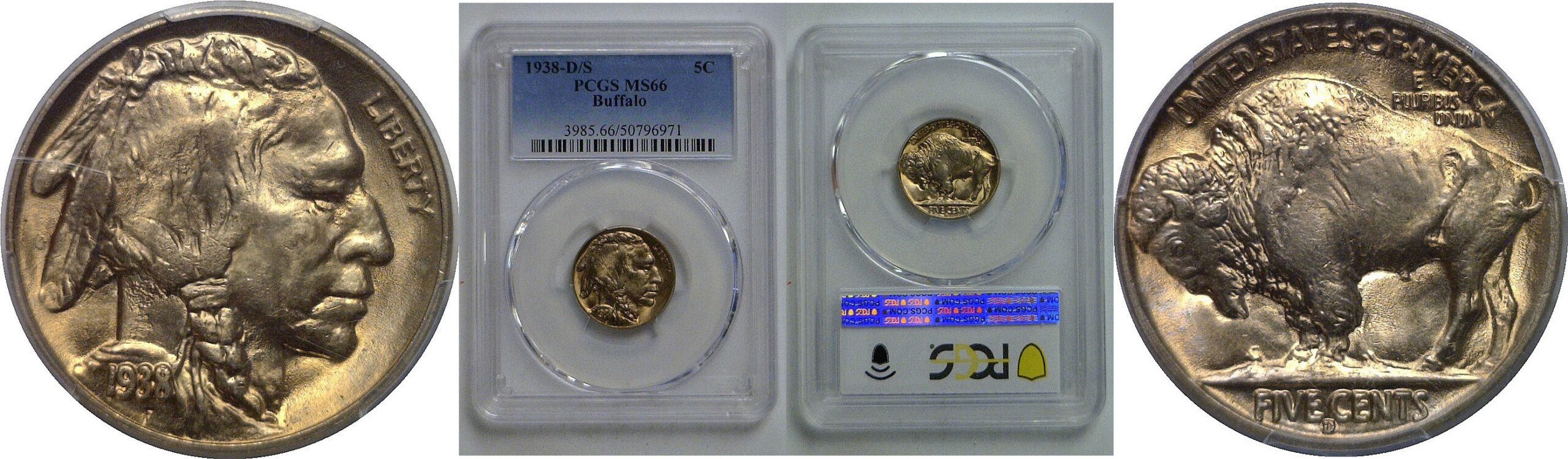 1938-D/S   Buffalo Nickel   PCGS MS-66