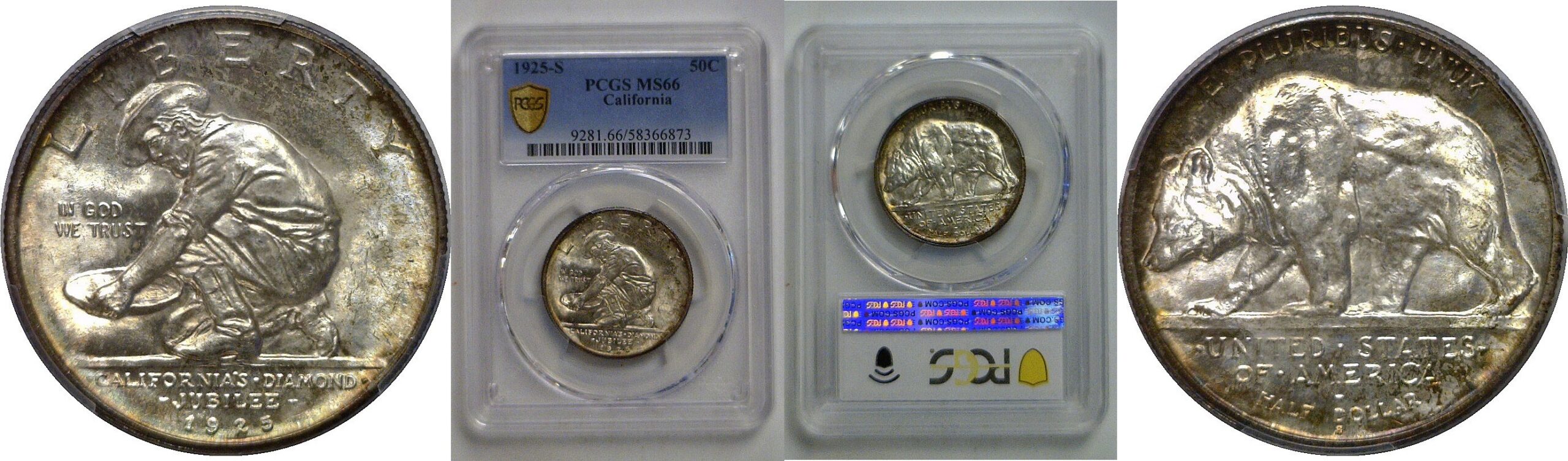1925-S California Commemorative Half Dollar   PCGS MS-66