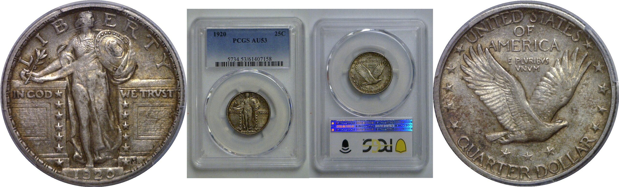 1920 Standing Liberty Quarter   PCGS AU-53