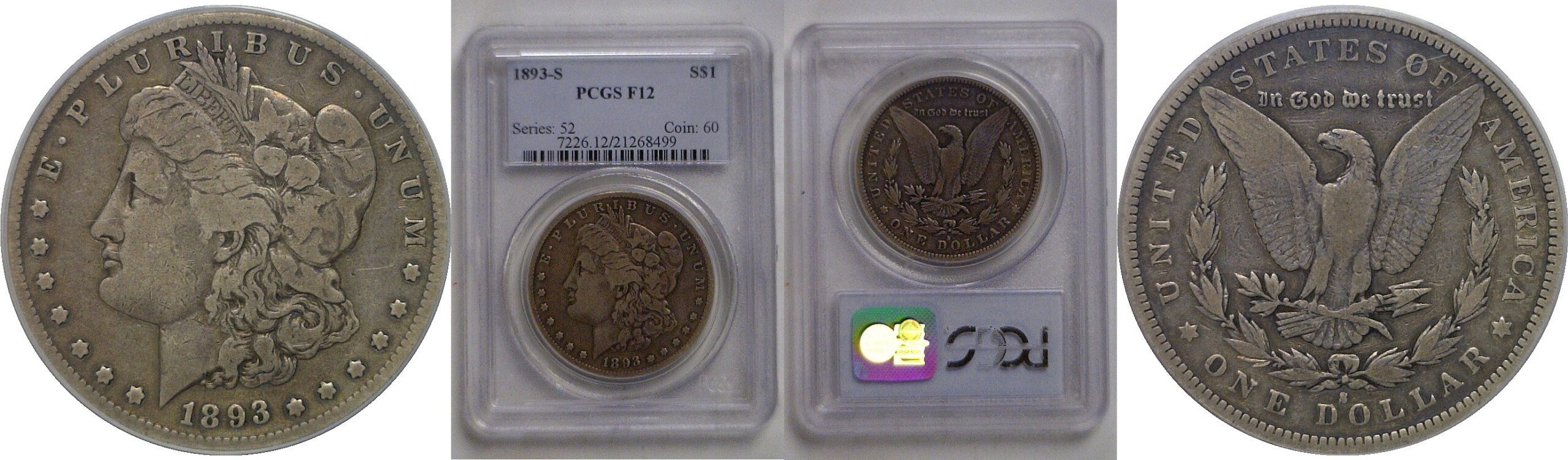 1893-S Morgan Dollar   PCGS F-12