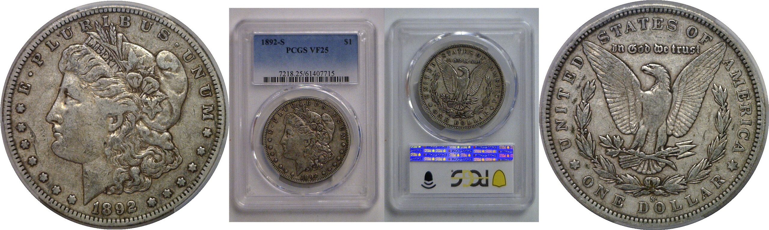 1892-S Morgan Dollar   PCGS VF-25