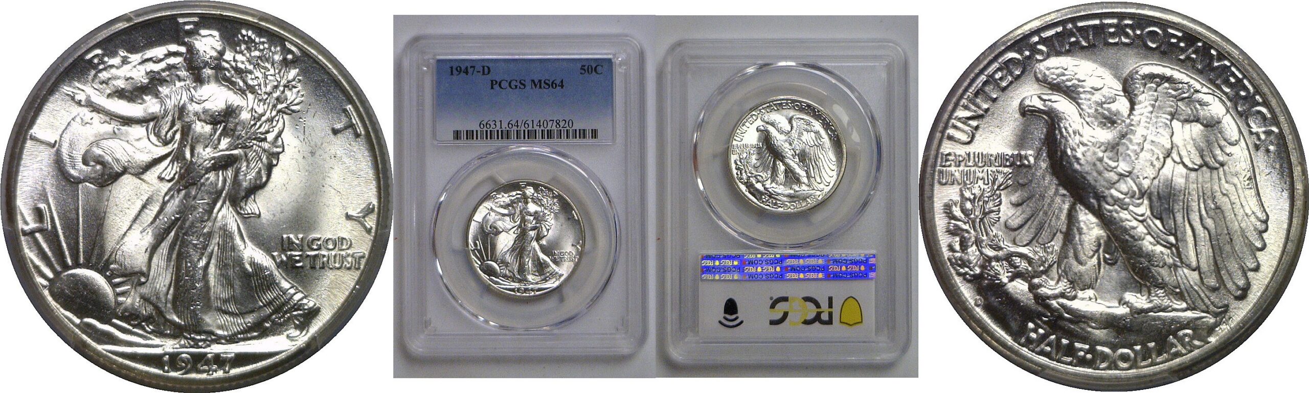 1947-D Walking Liberty Half Dollar   PCGS MS-64
