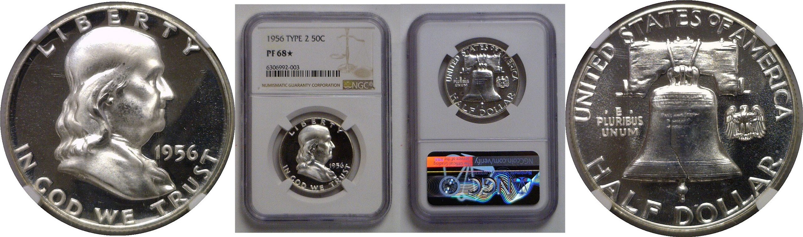 1956 T-2   Franklin Half Dollar   NGC PF-68 Star