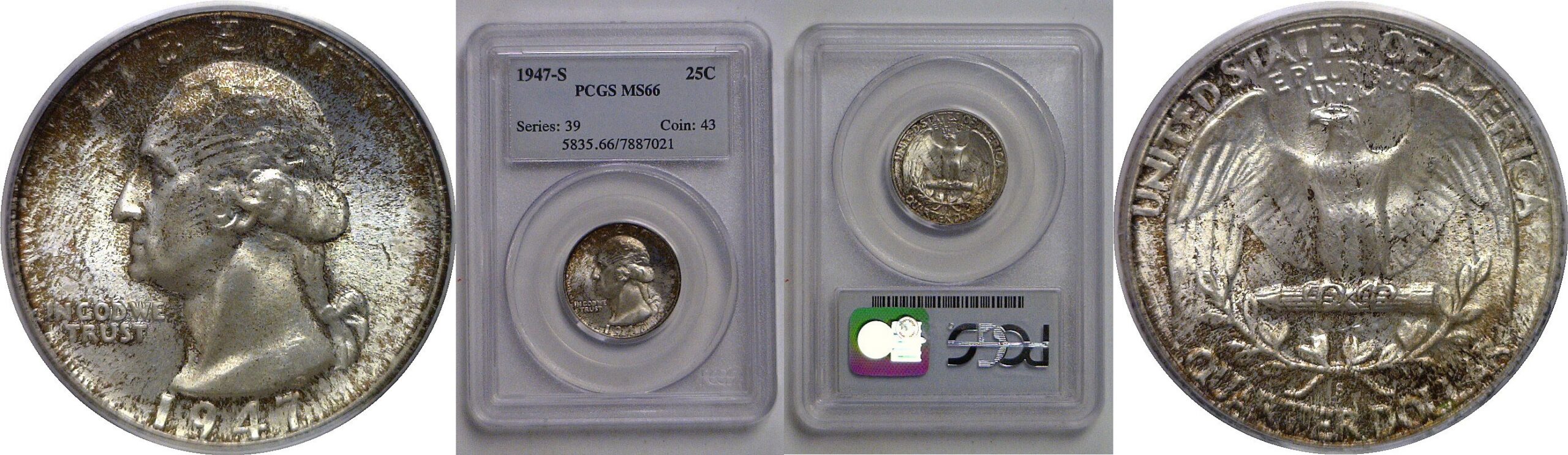1947-S Washington Quarter   PCGS MS-66