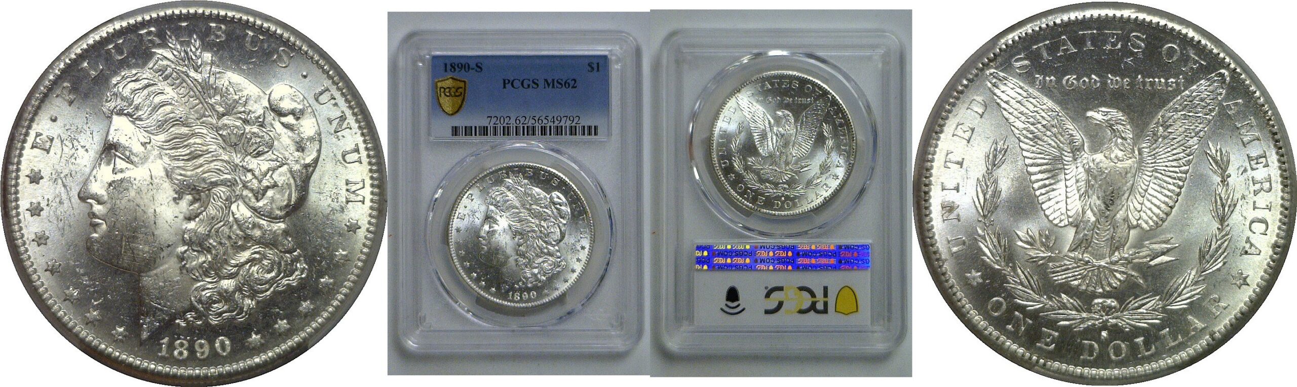 1890-S Morgan Dollar   PCGS MS-62