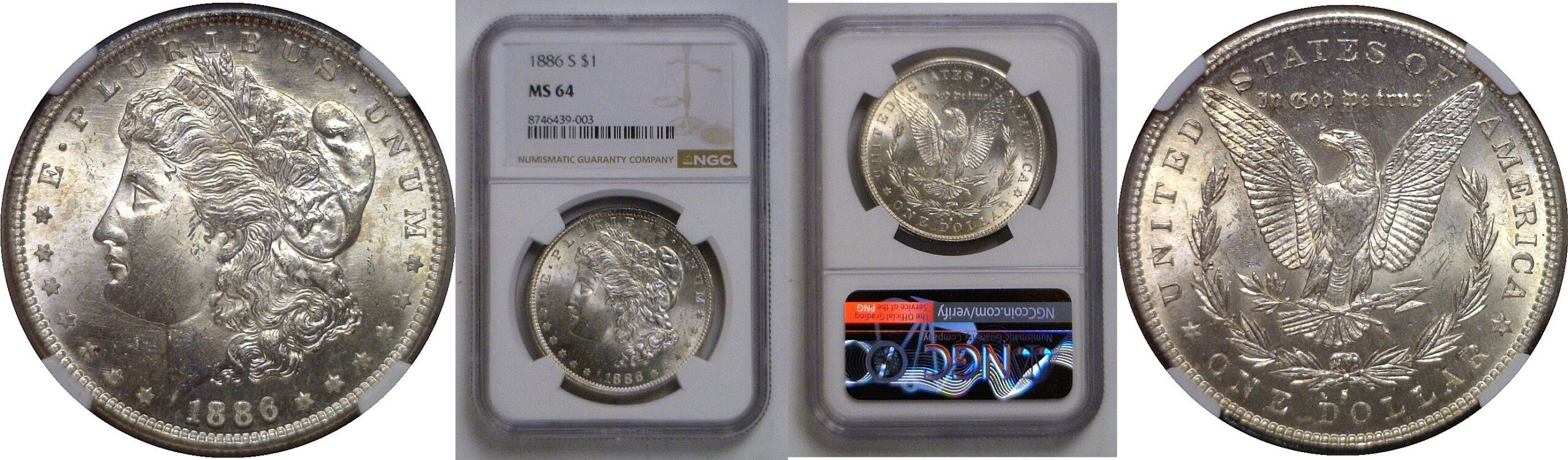 1886-S Morgan Dollar   NGC MS-64