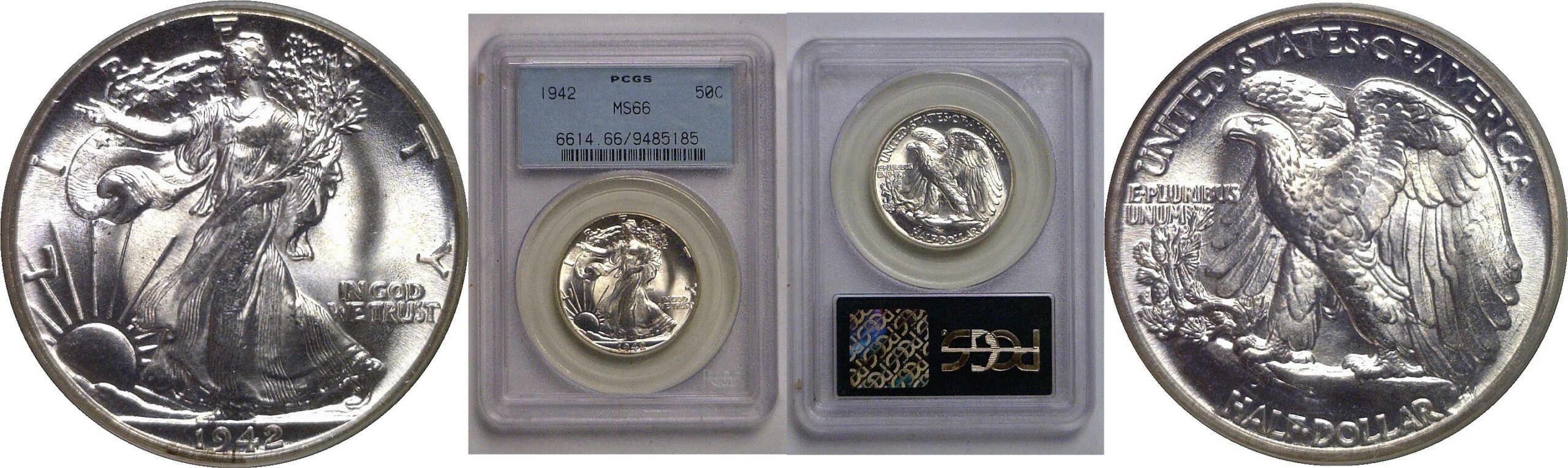 1942 Walking Liberty Half Dollar   PCGS MS-66