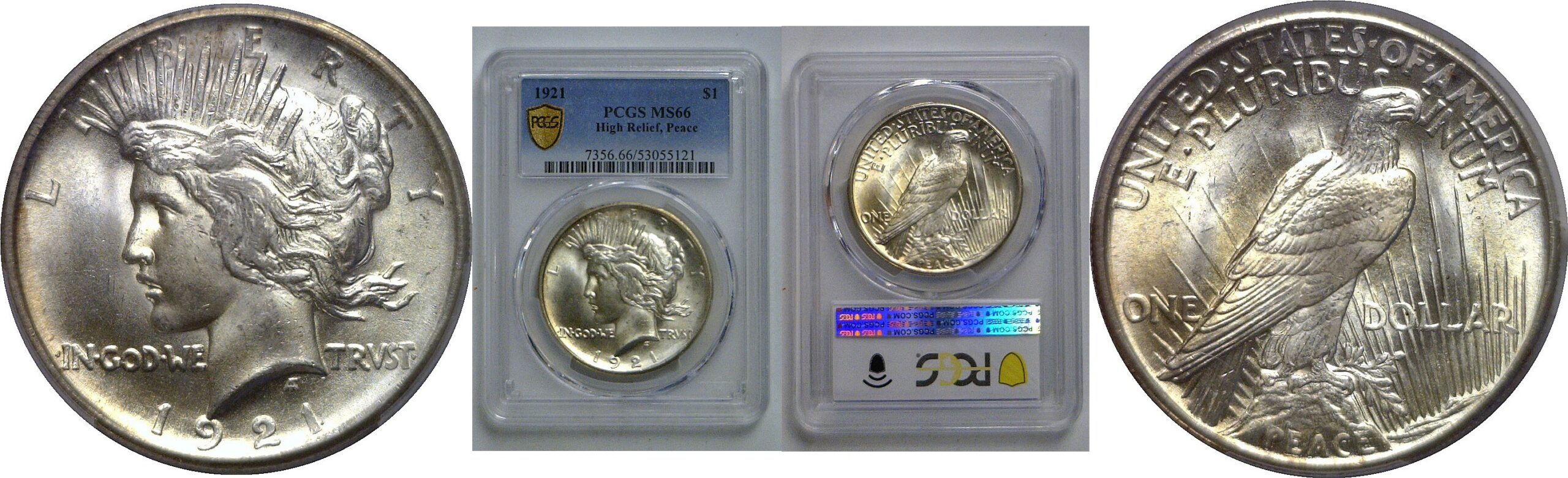 1921 Peace Dollar   PCGS MS-66