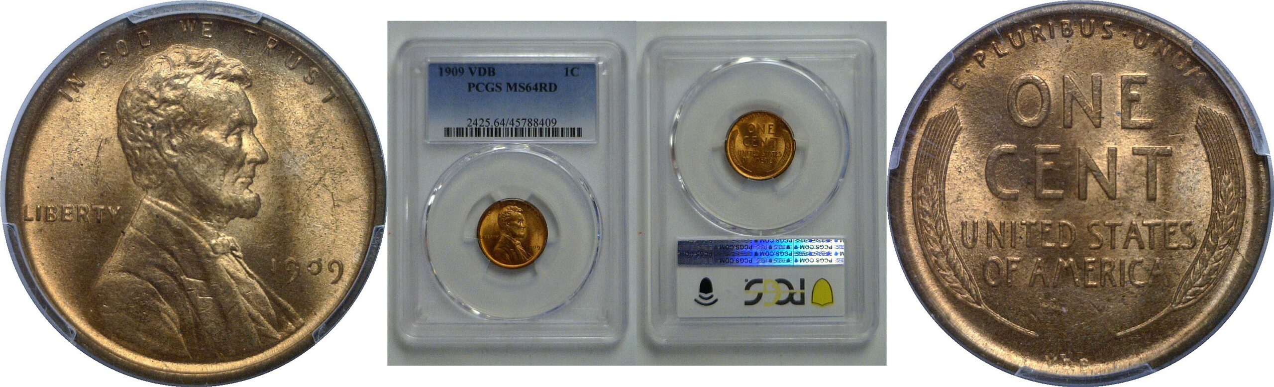 1909-VDB Lincoln Cent   PCGS MS-64 RD