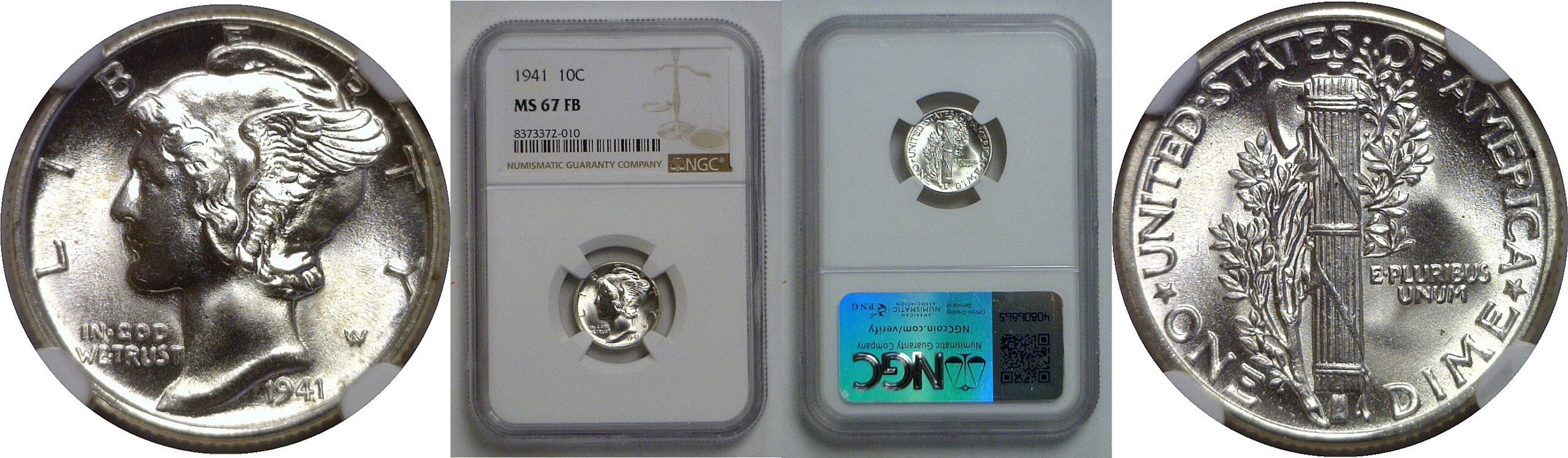 1941 Mercury Dime   NGC MS-67 FB