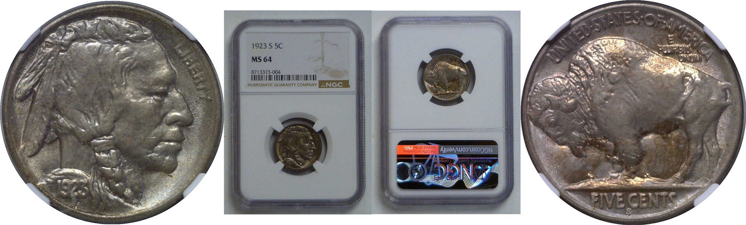 1923-S  Buffalo Nickel   NGC MS-64