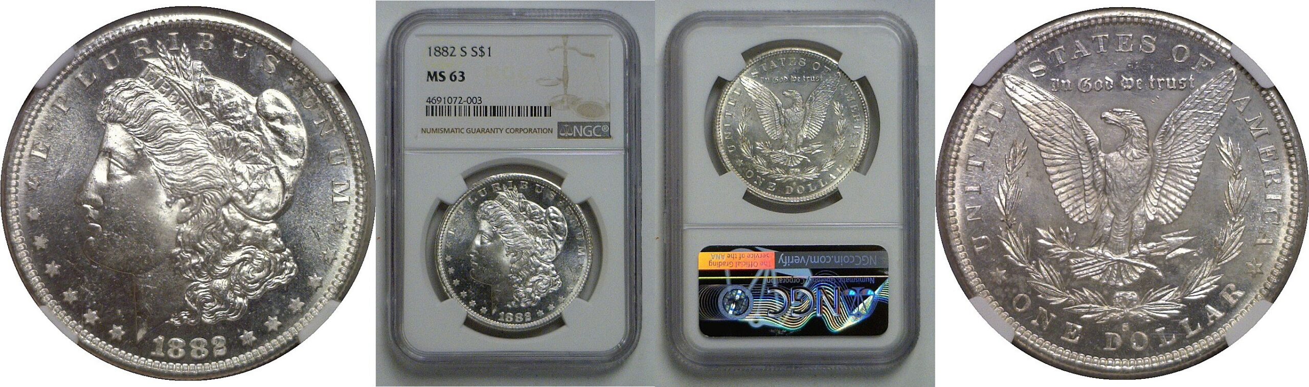 1882-S Morgan Dollar   NGC MS-63