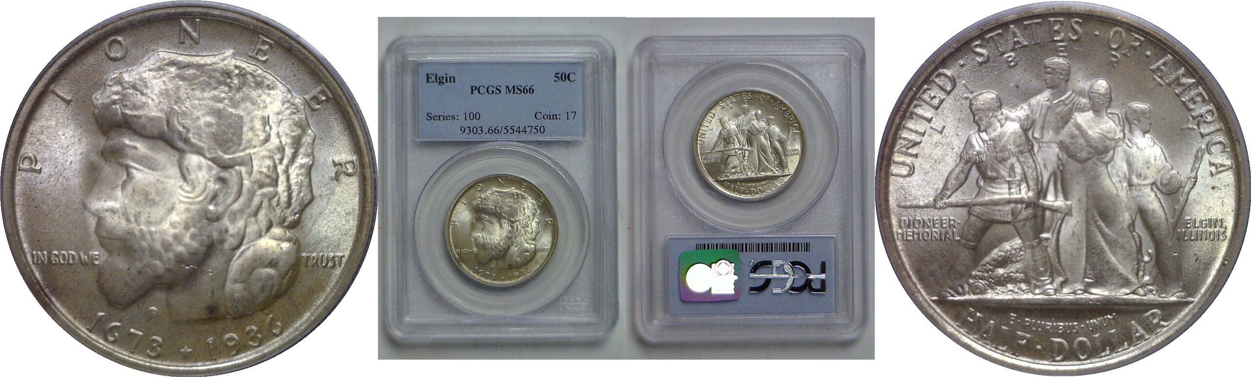 1936 Elgin Commemorative Half Dollar   PCGS MS-66