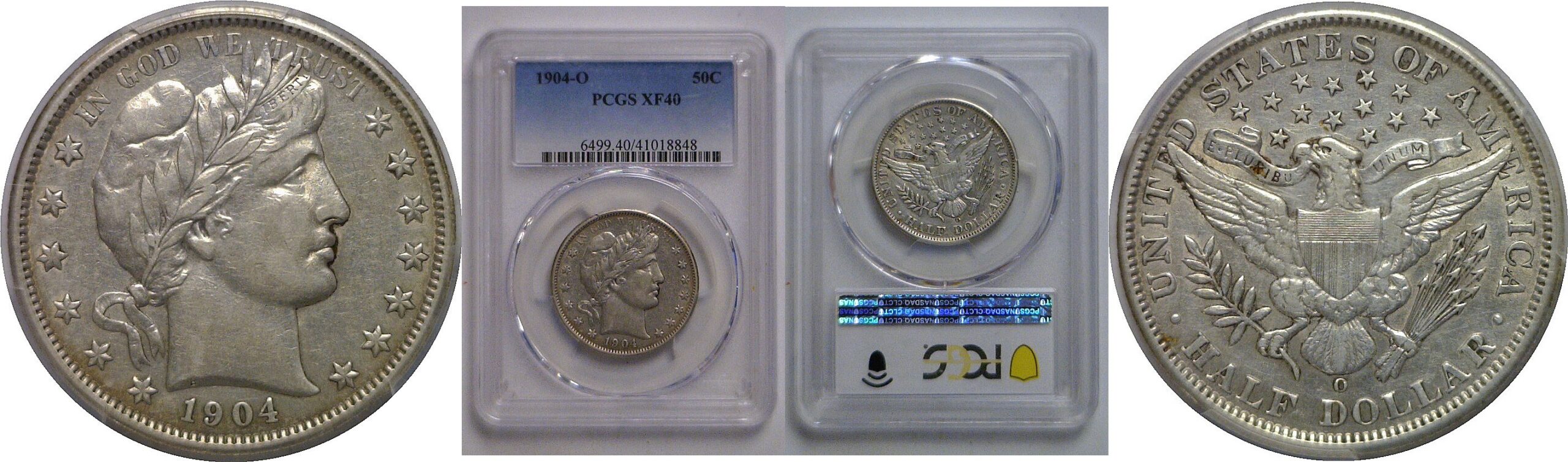 1904-O Barber Half Dollar   PCGS XF-40