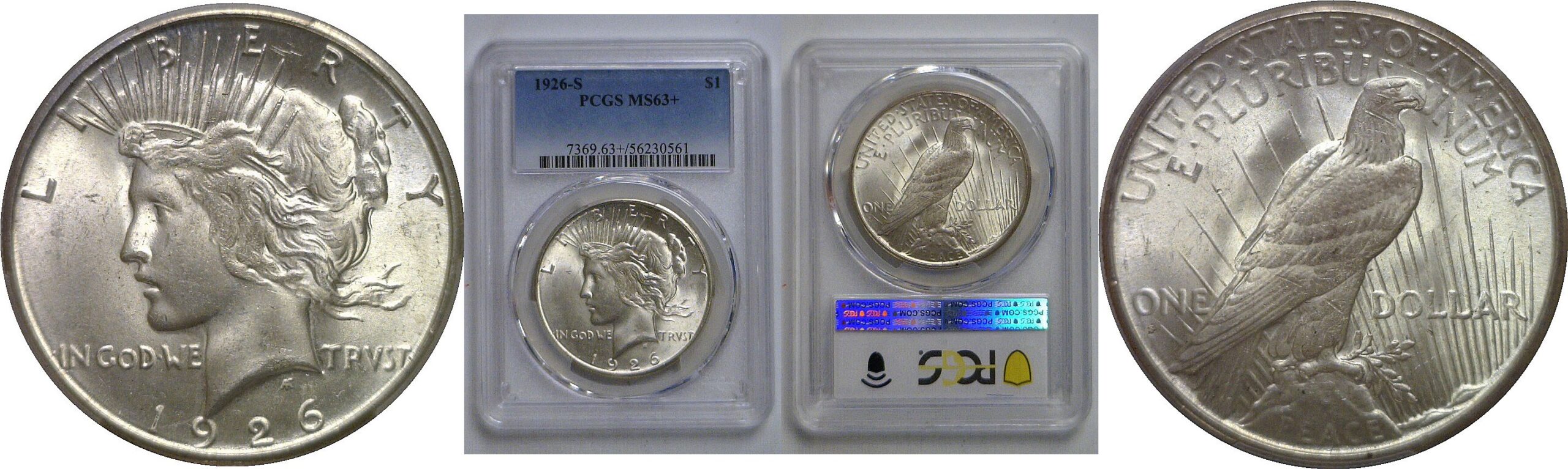 1926-S Peace Dollar   PCGS MS-63+