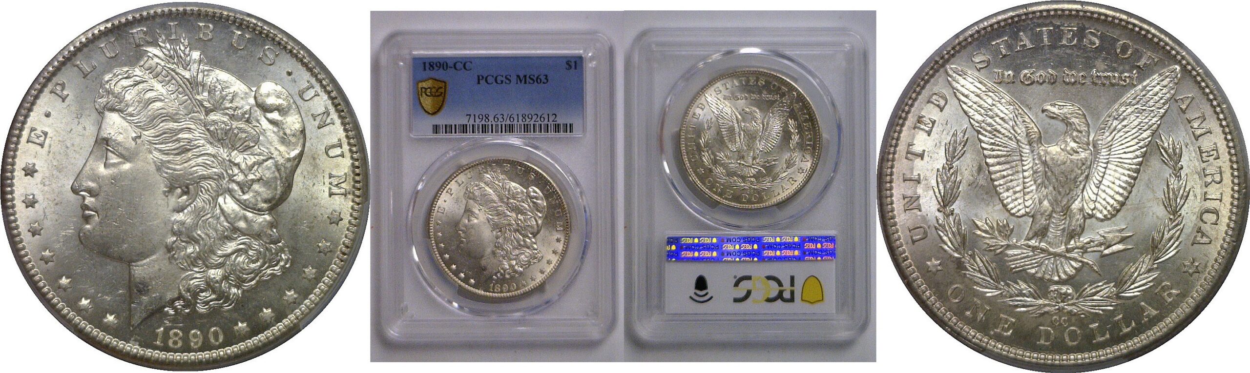 1890-CC Morgan Dollar   PCGS MS-63