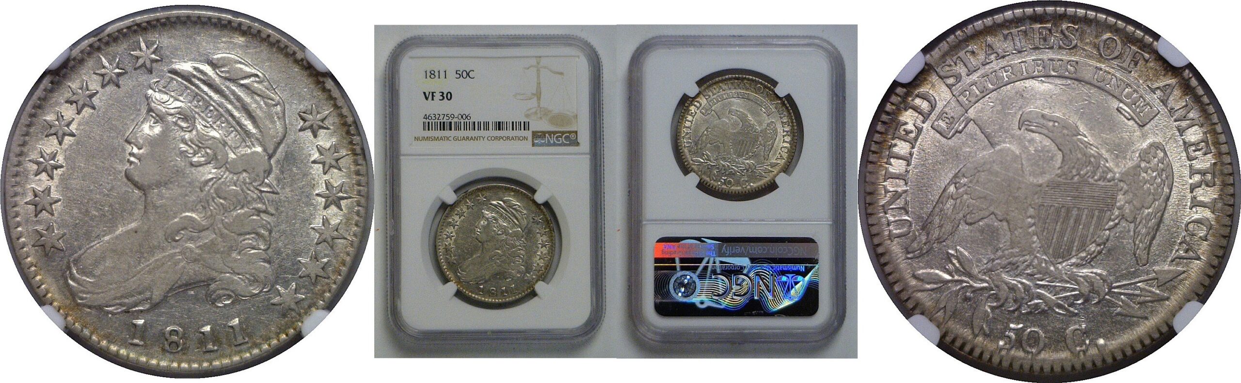 1811 Bust Half Dollar   NGC VF-30