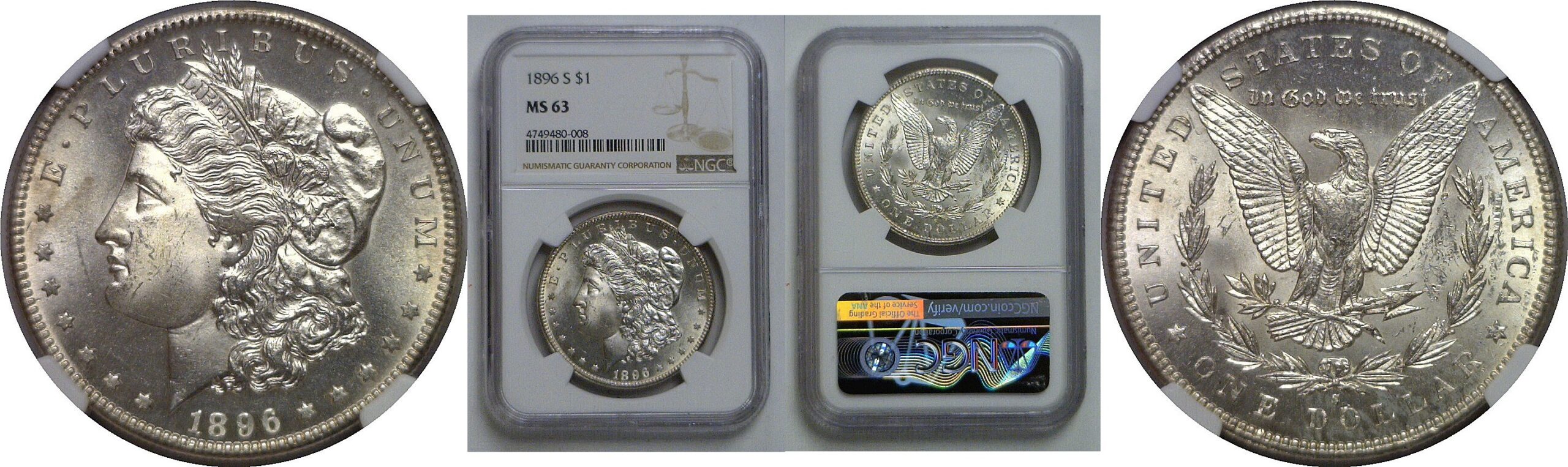 1896-S Morgan Dollar   NGC MS-63