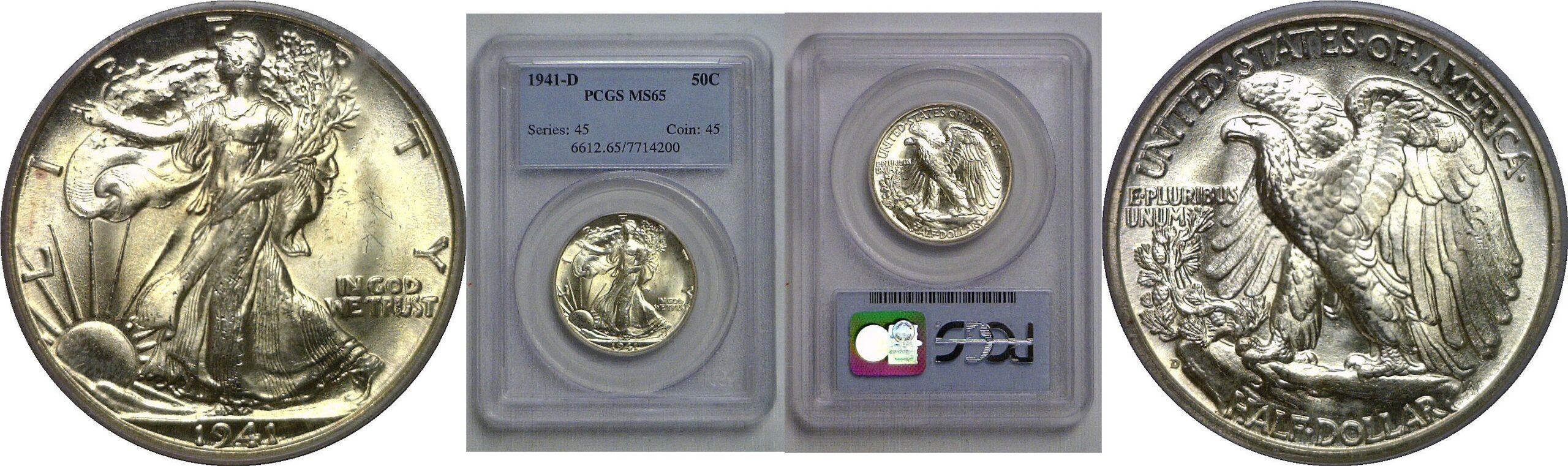 1941-D Walking Liberty Half Dollar   PCGS MS-65