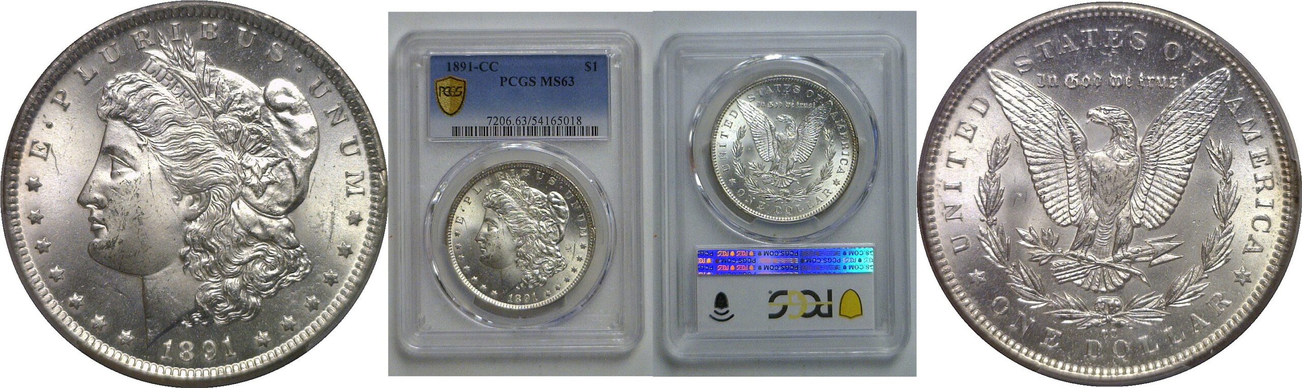 1891-CC Morgan Dollar   PCGS MS-63