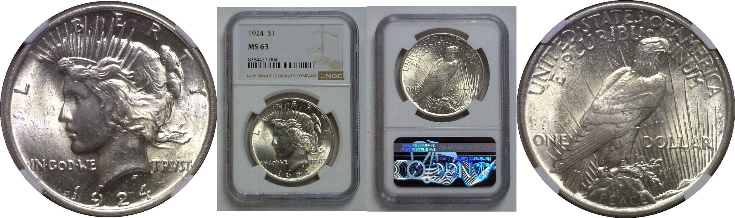 1924 Peace Dollar   NGC MS-63