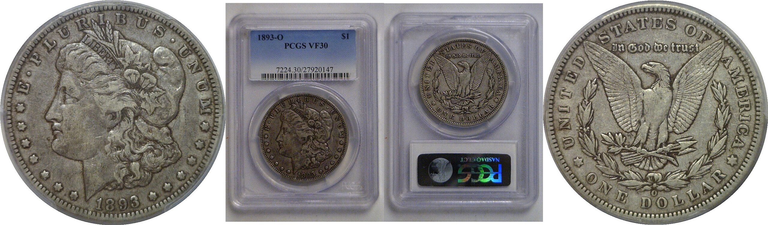 1893-O Morgan Dollar   PCGS VF-30