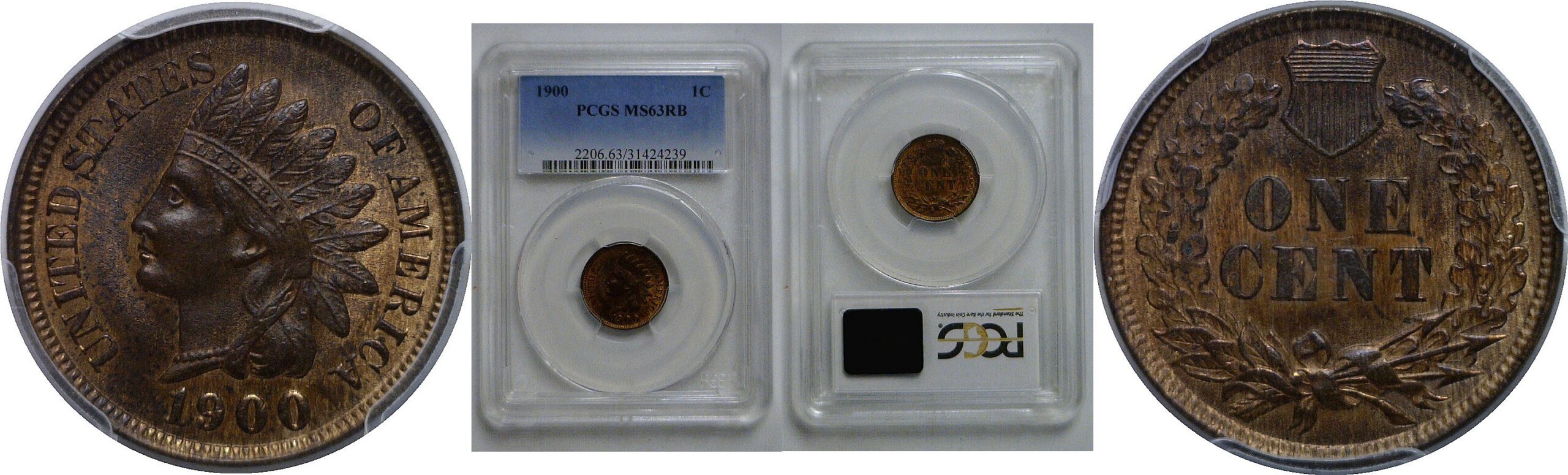 1900 Indian Head Cent   PCGS MS-63 RB