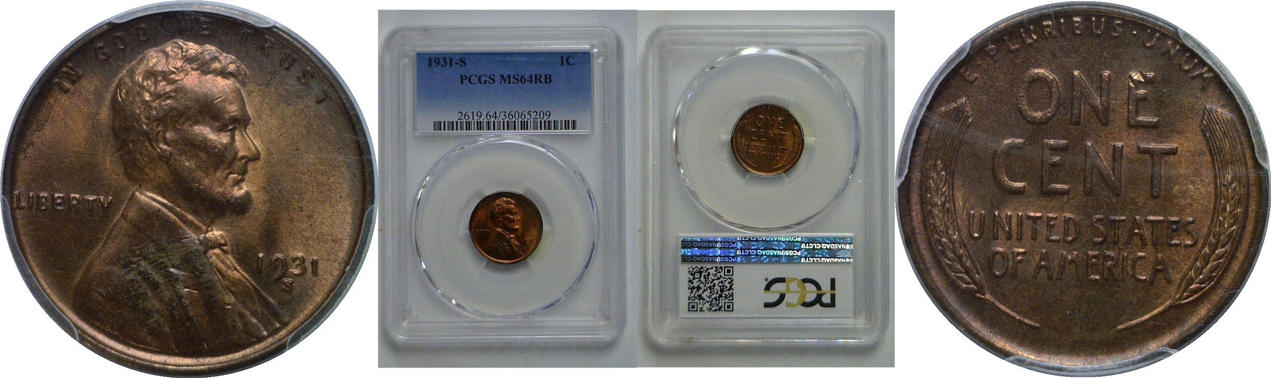 1931-S Lincoln Cent   PCGS MS-64 RB