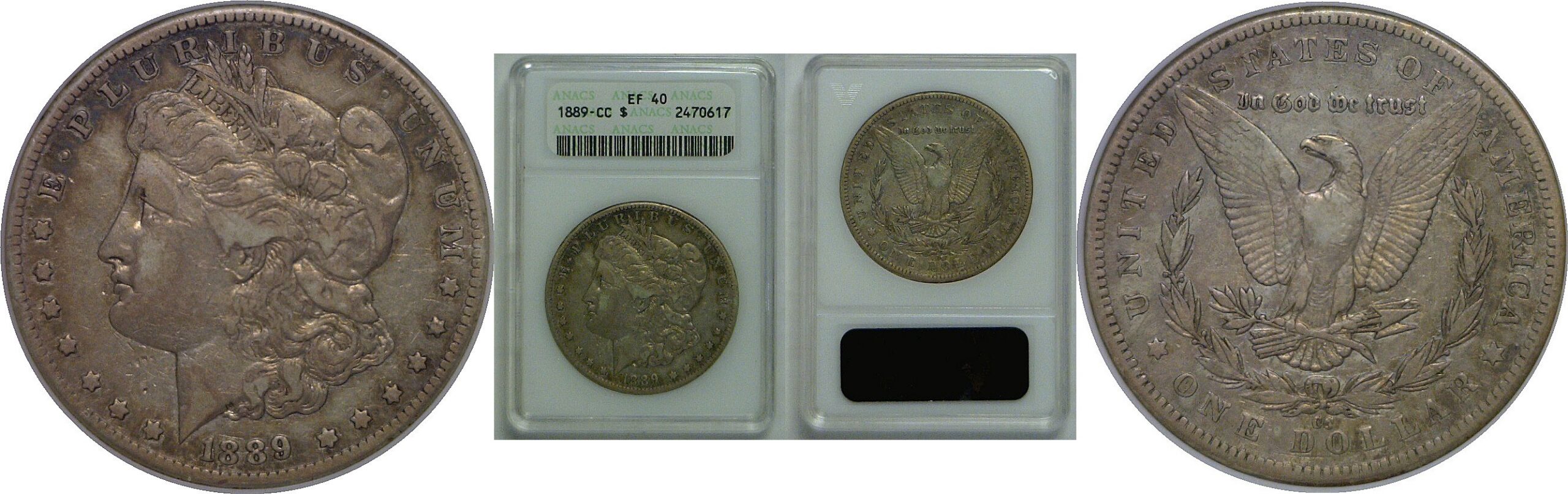 1889-CC Morgan Dollar   ANACS EF-40