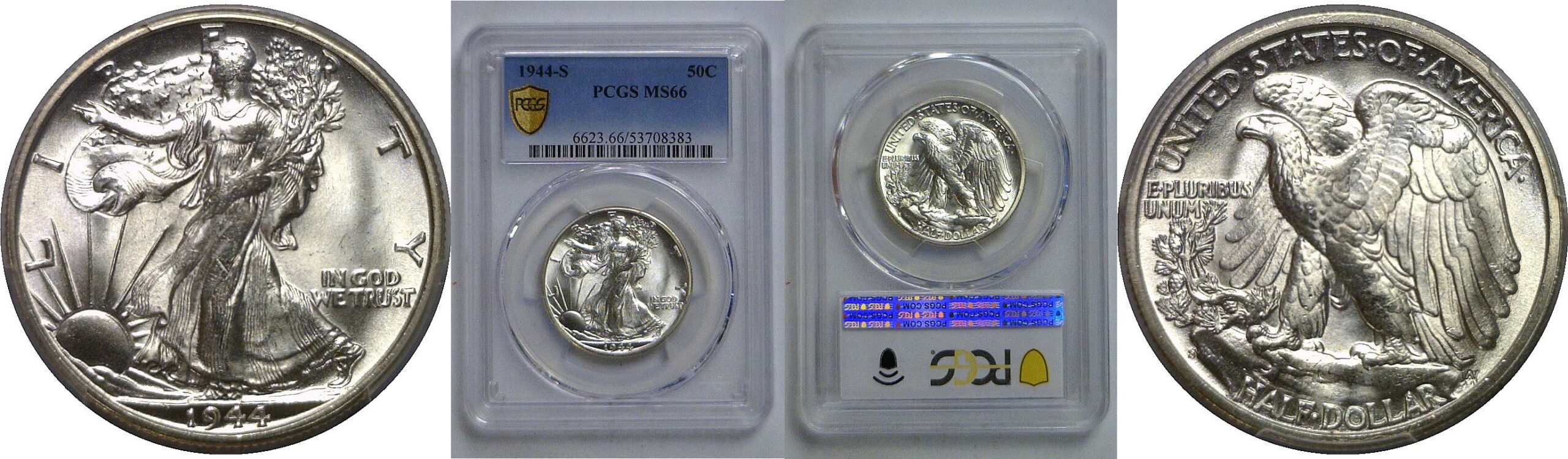 1944-S Walking Liberty Half Dollar   PCGS MS-66