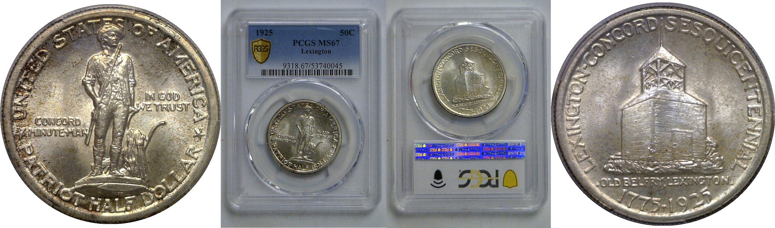 1925 Lexington Commemorative Half Dollar   PCGS MS-67