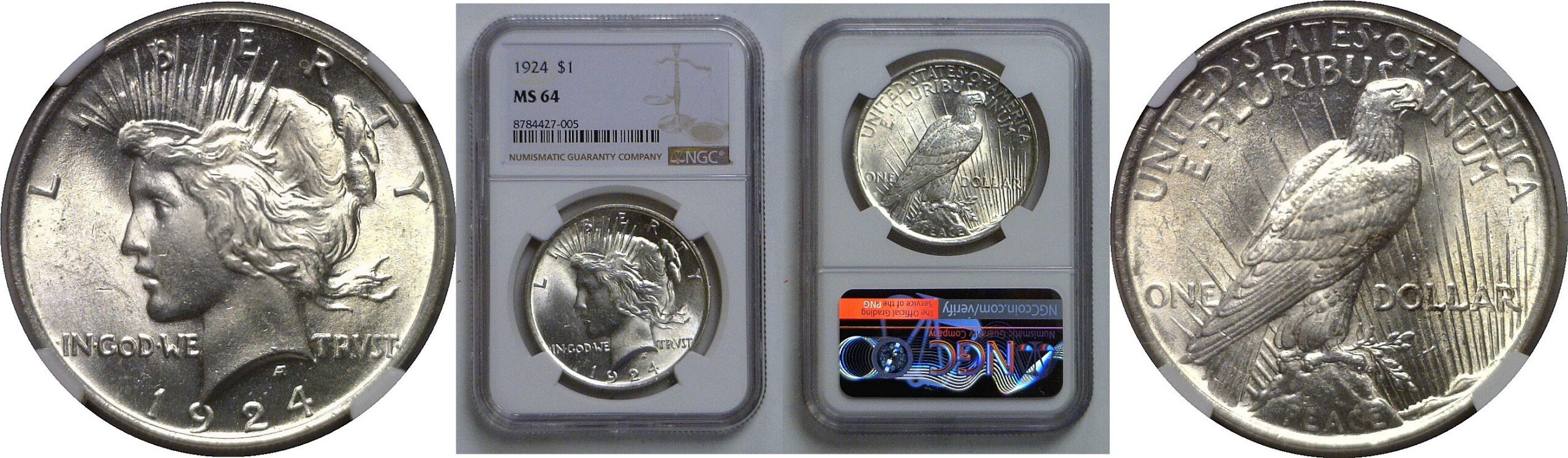 1924 Peace Dollar   NGC MS-64