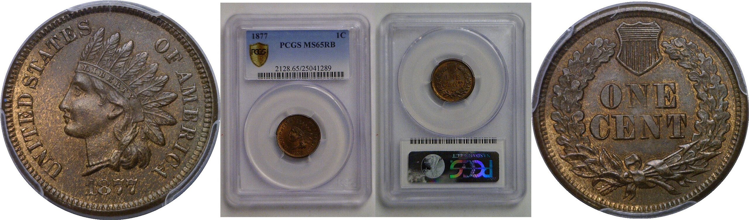1877 Indian Head Cent   PCGS MS-65 RB