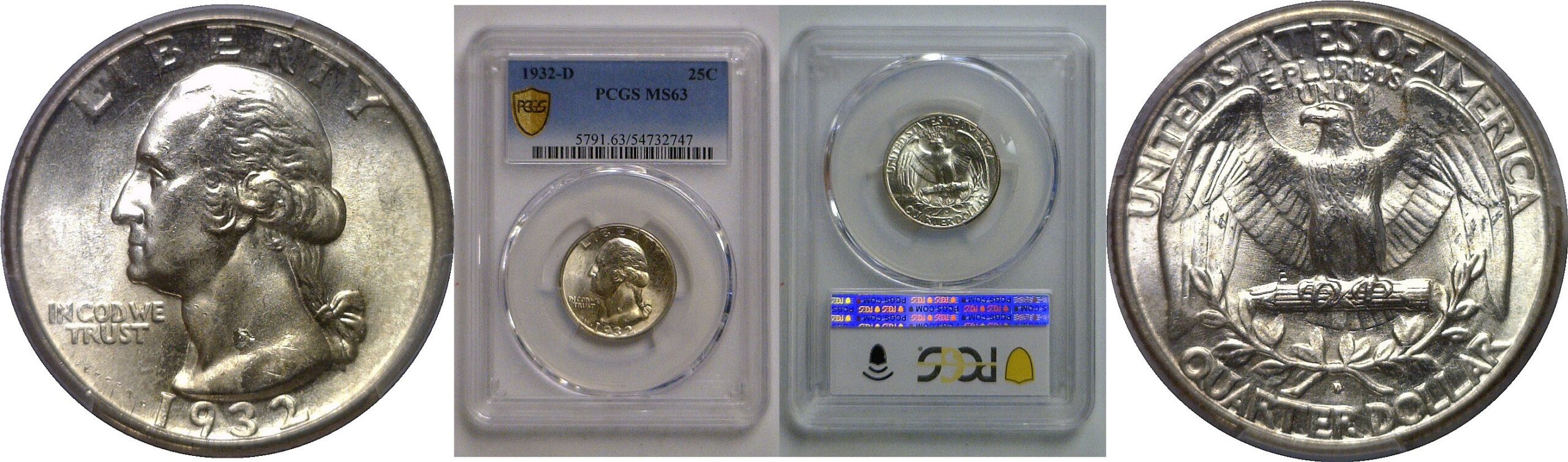 1932-D Washington Quarter   PCGS MS-63