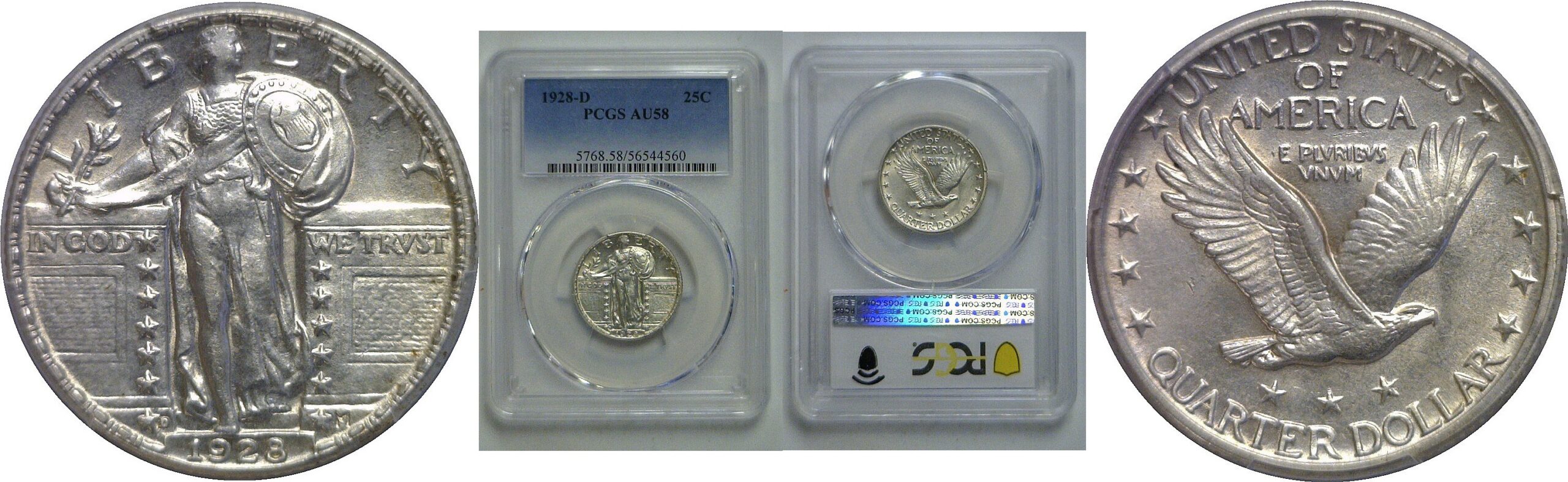 1928-D  Standing Liberty Quarter   PCGS AU-58