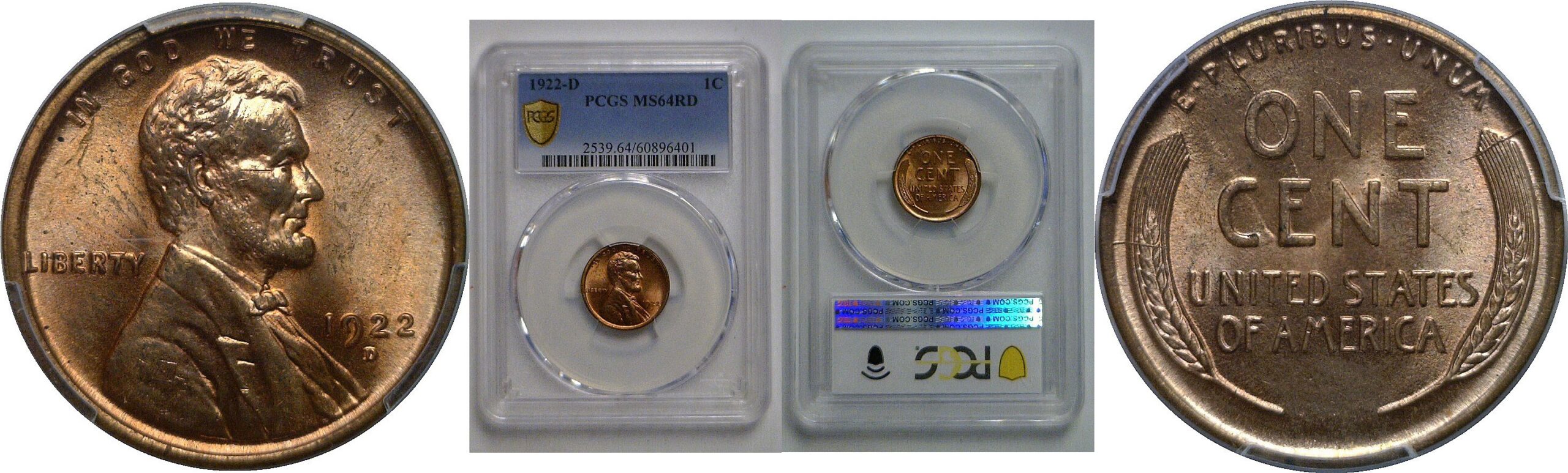 1922-D Lincoln Cent   PCGS MS-64 RD